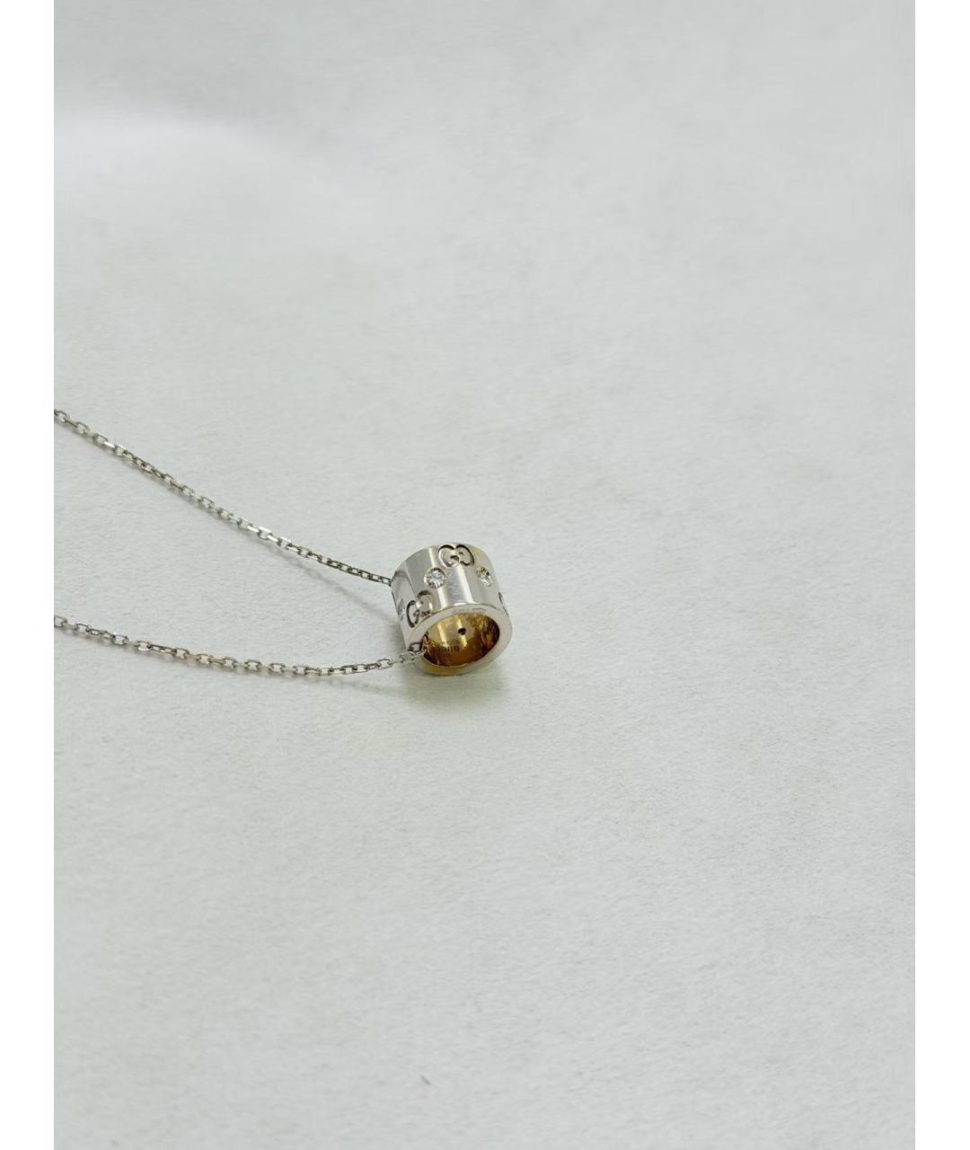 GUCCI Серебряное колье из белого золота, фото 3