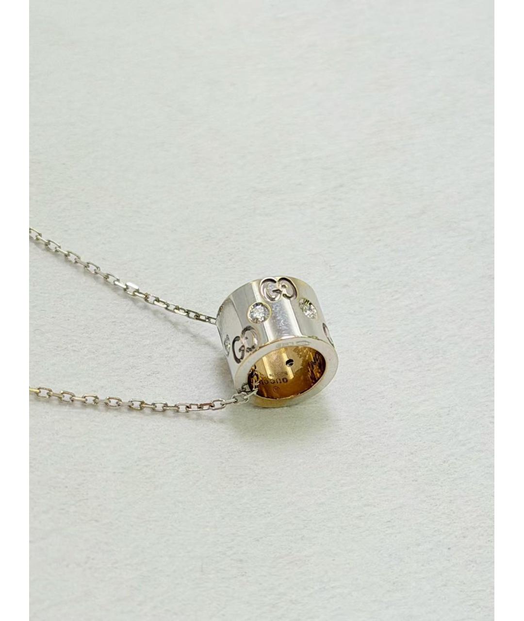 GUCCI Серебряное колье из белого золота, фото 2