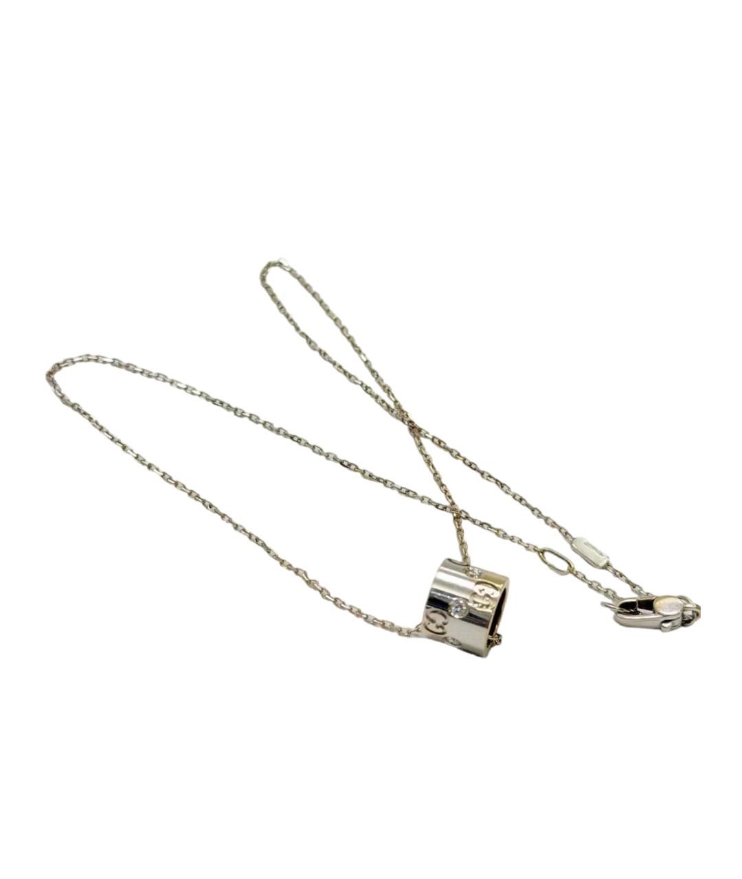 GUCCI Серебряное колье из белого золота, фото 5
