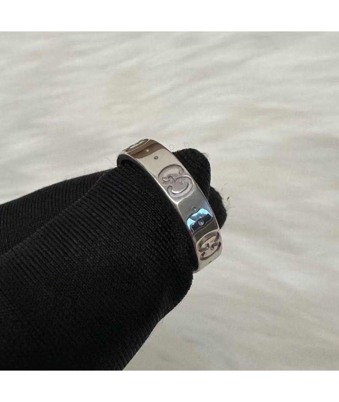 GUCCI Серебряное кольцо из белого золота, фото 3