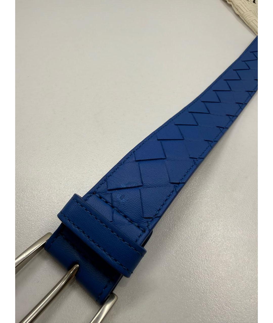 BOTTEGA VENETA Синий кожаный ремень, фото 5