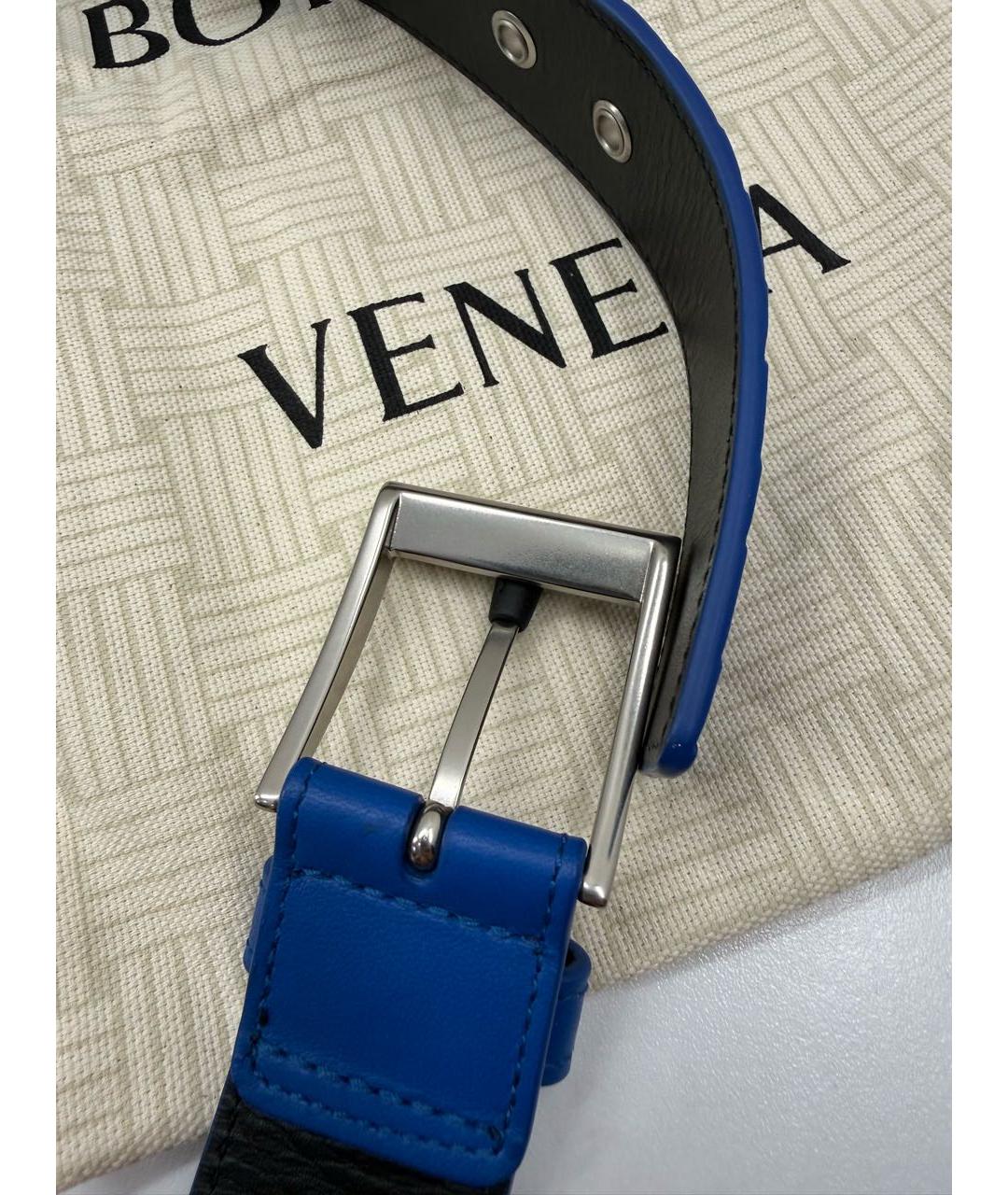 BOTTEGA VENETA Синий кожаный ремень, фото 2
