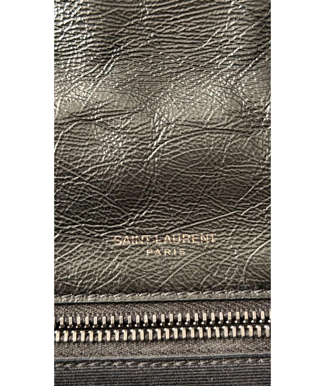 SAINT LAURENT Черная кожаная сумка через плечо, фото 3