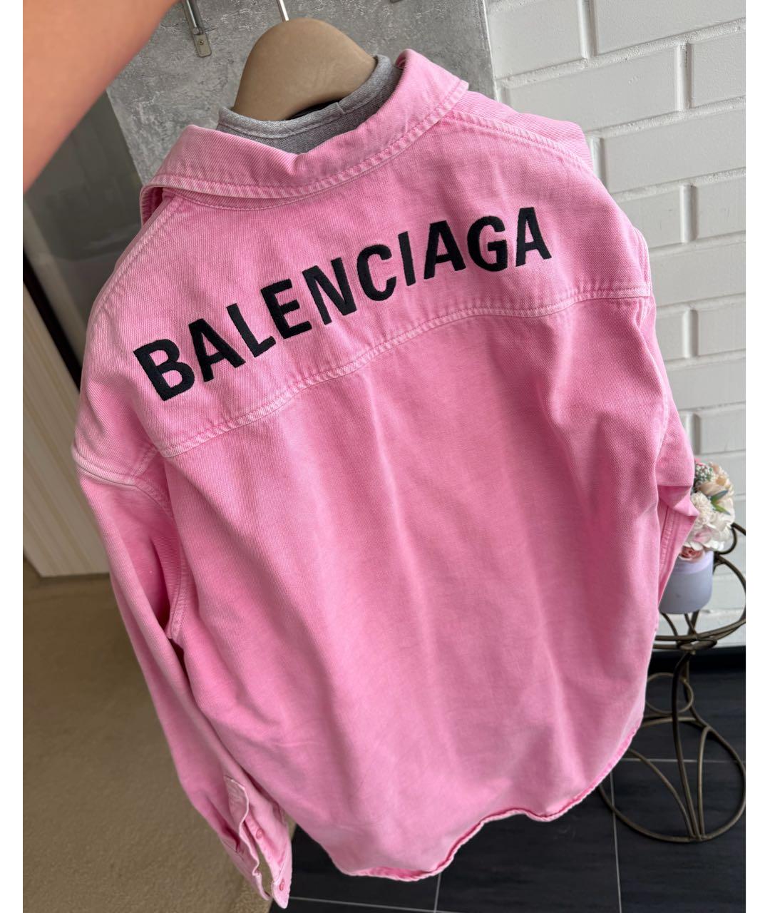 BALENCIAGA Розовая деним рубашка, фото 7