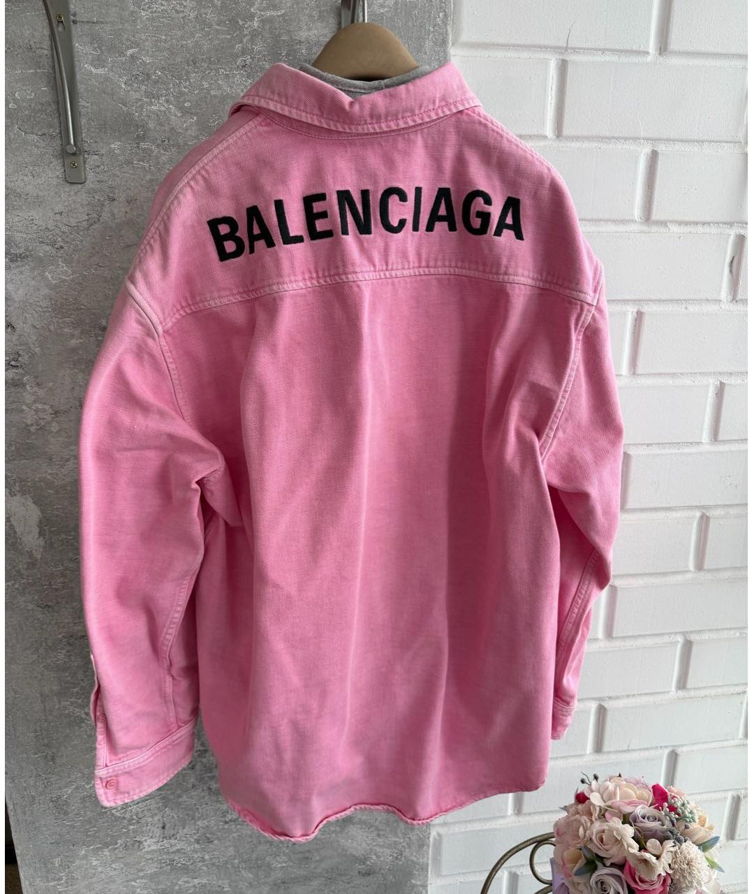 BALENCIAGA Розовая деним рубашка, фото 3