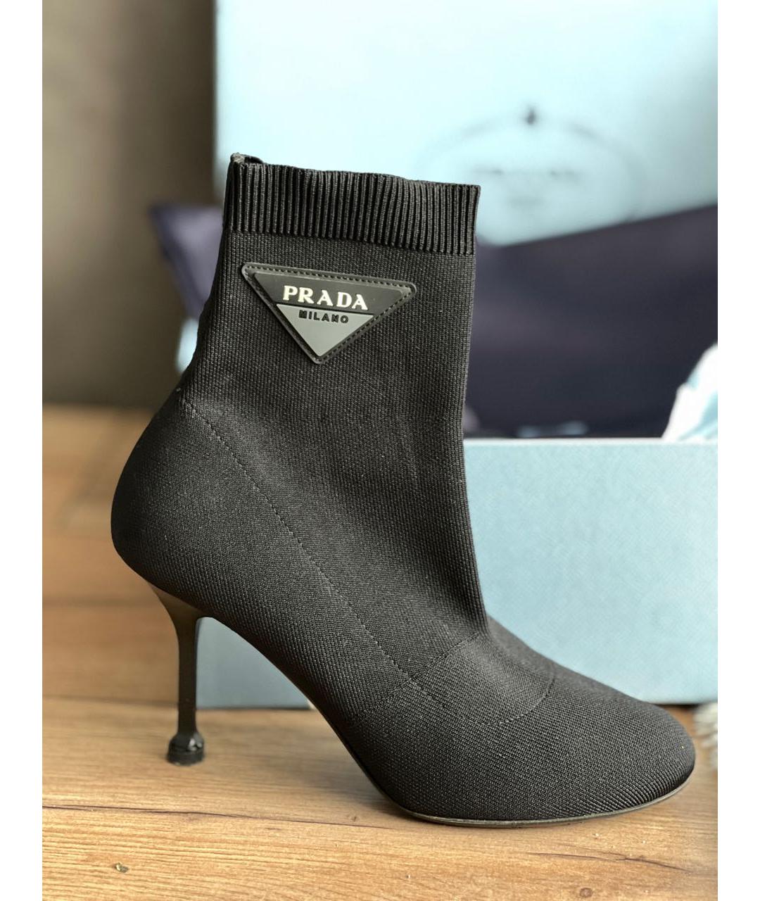 PRADA Черные текстильные ботильоны, фото 9