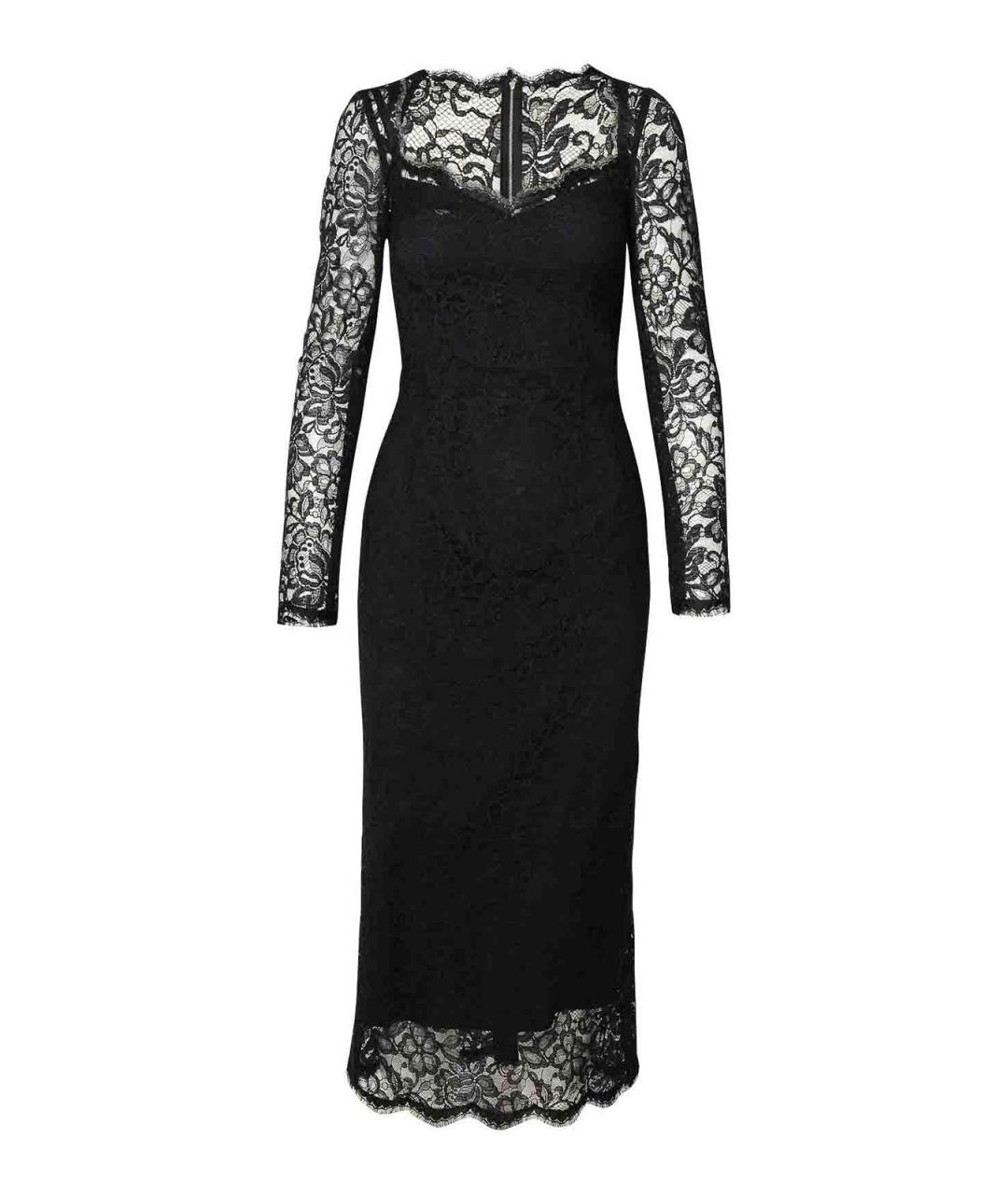 DOLCE&GABBANA Черное шелковое платье, фото 1