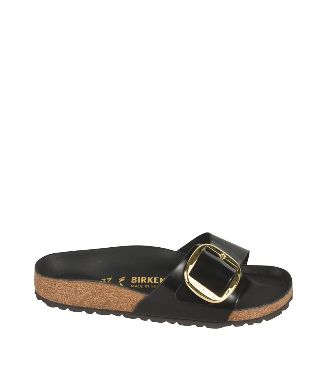 BIRKENSTOCK Черные кожаные шлепанцы, фото 1