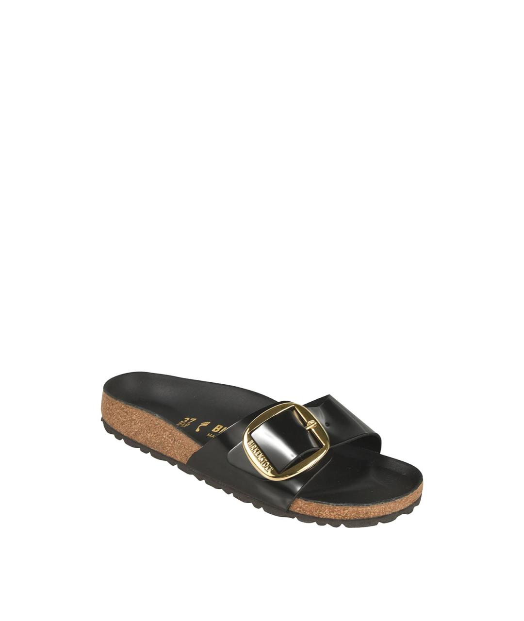 BIRKENSTOCK Черные кожаные шлепанцы, фото 2