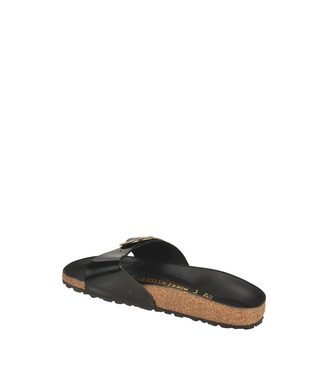 BIRKENSTOCK Черные кожаные шлепанцы, фото 3