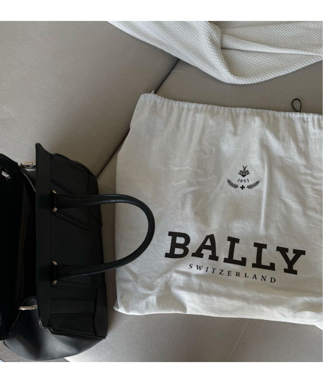BALLY Черная кожаная сумка тоут, фото 5
