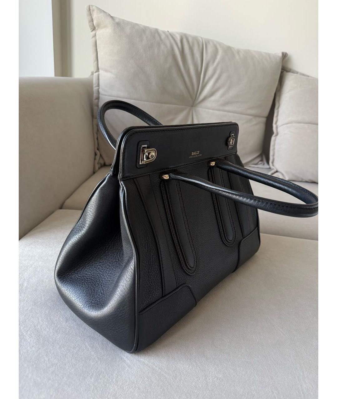 BALLY Черная кожаная сумка тоут, фото 2