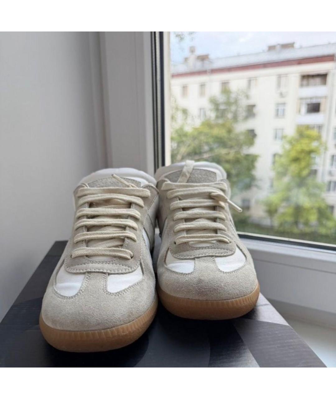 MAISON MARGIELA Бежевые замшевые мюли, фото 7