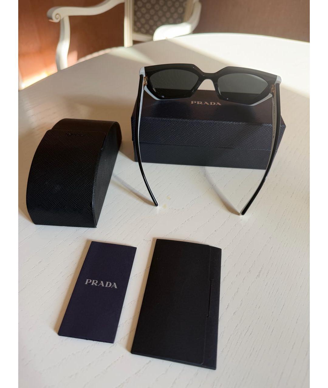 PRADA Черные пластиковые солнцезащитные очки, фото 5