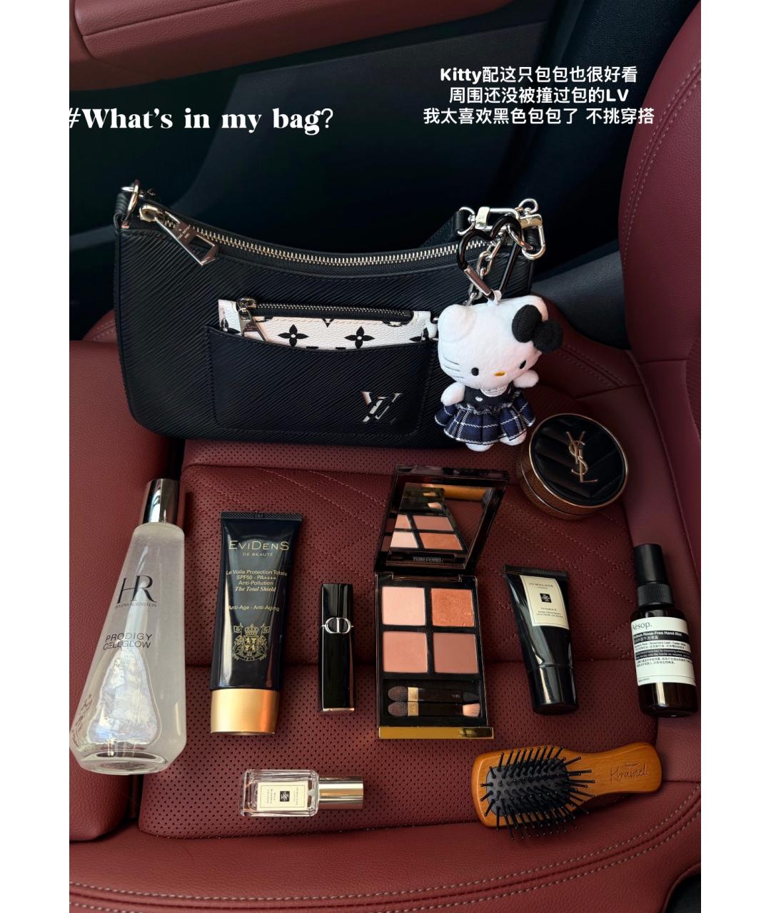LOUIS VUITTON Черная кожаная сумка тоут, фото 8