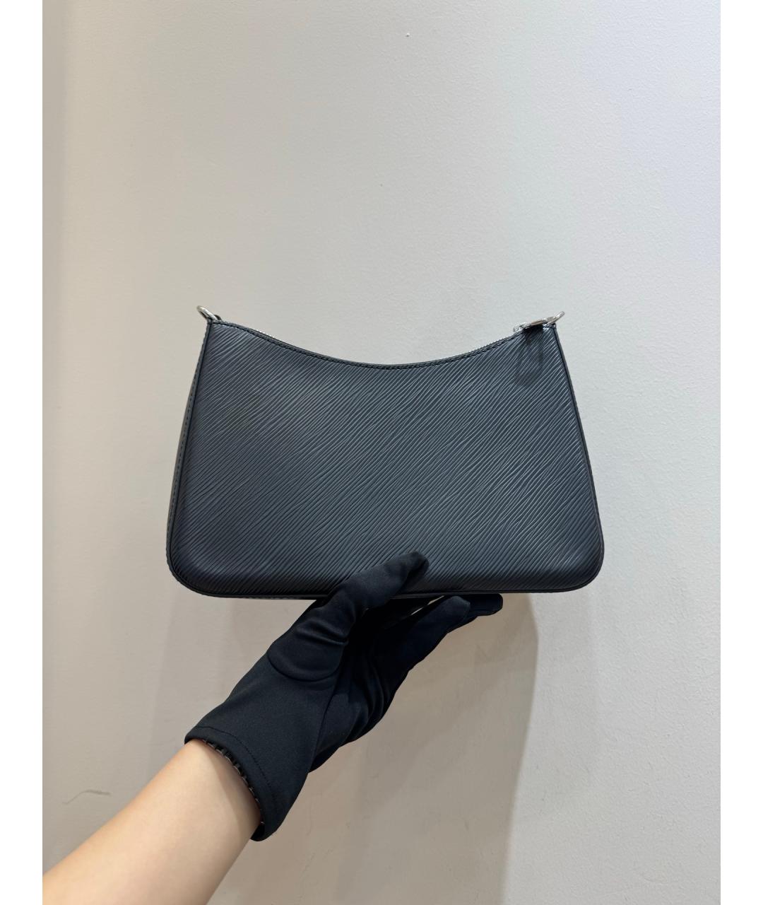 LOUIS VUITTON Черная кожаная сумка тоут, фото 3