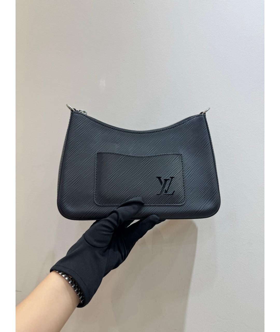 LOUIS VUITTON Черная кожаная сумка тоут, фото 2
