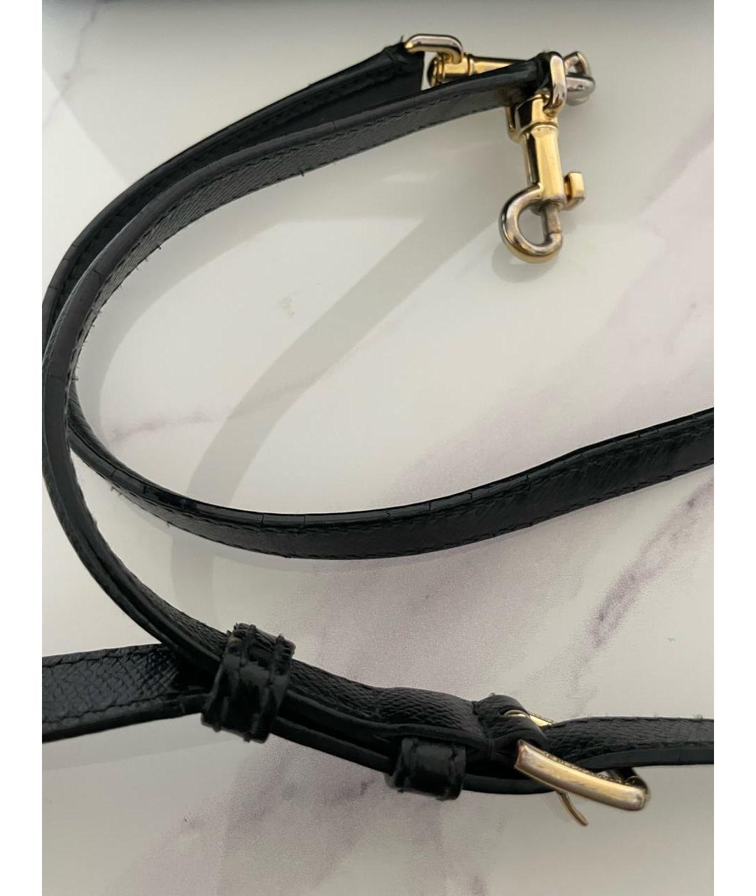 DOLCE&GABBANA Черная кожаная сумка с короткими ручками, фото 8
