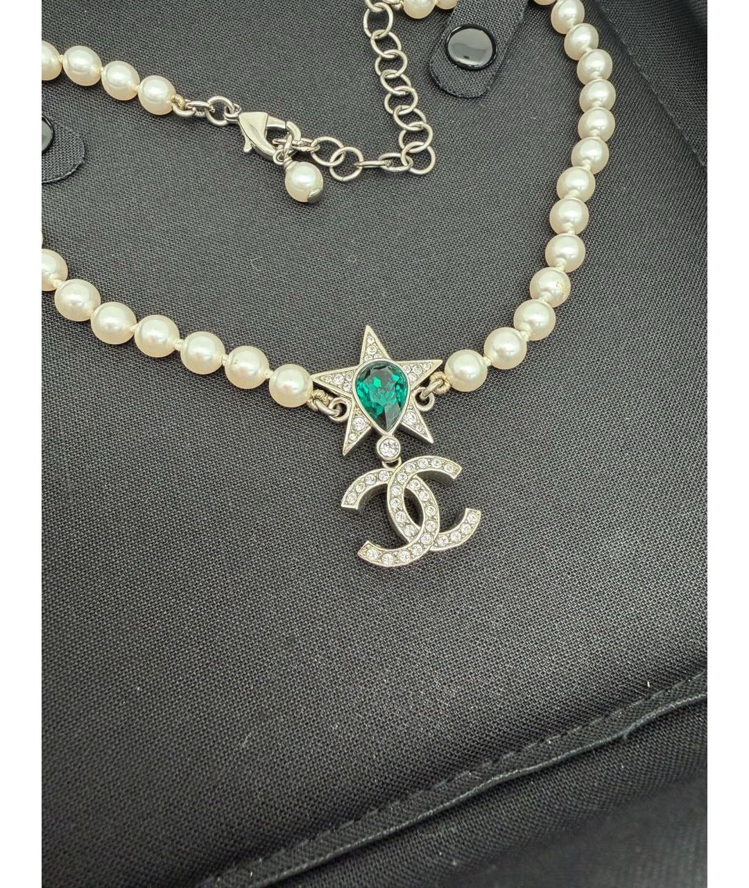 CHANEL Белое жемчужное колье, фото 6