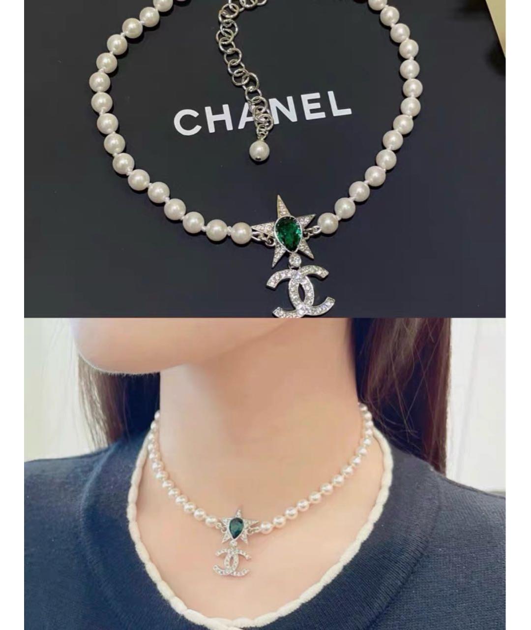 CHANEL Белое жемчужное колье, фото 8