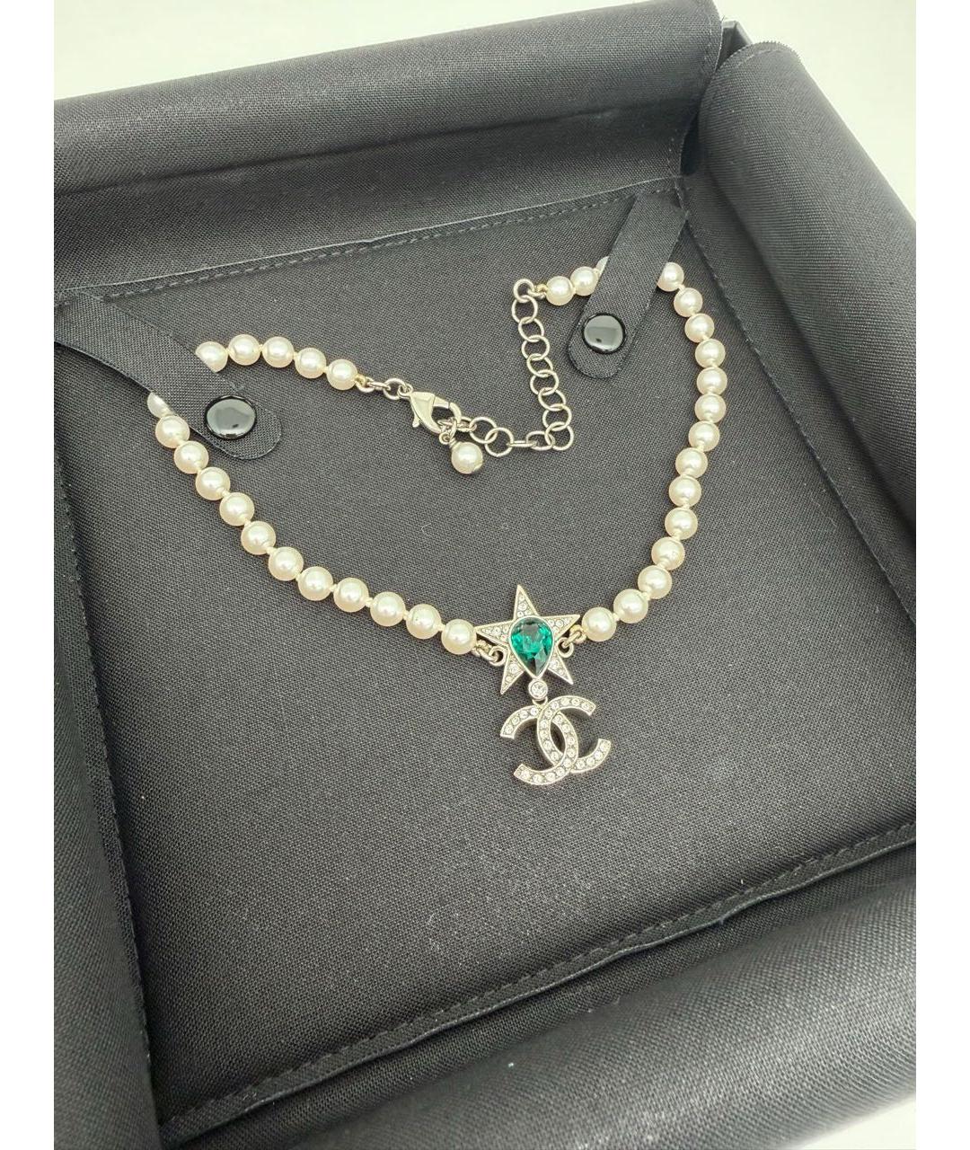 CHANEL Белое жемчужное колье, фото 5