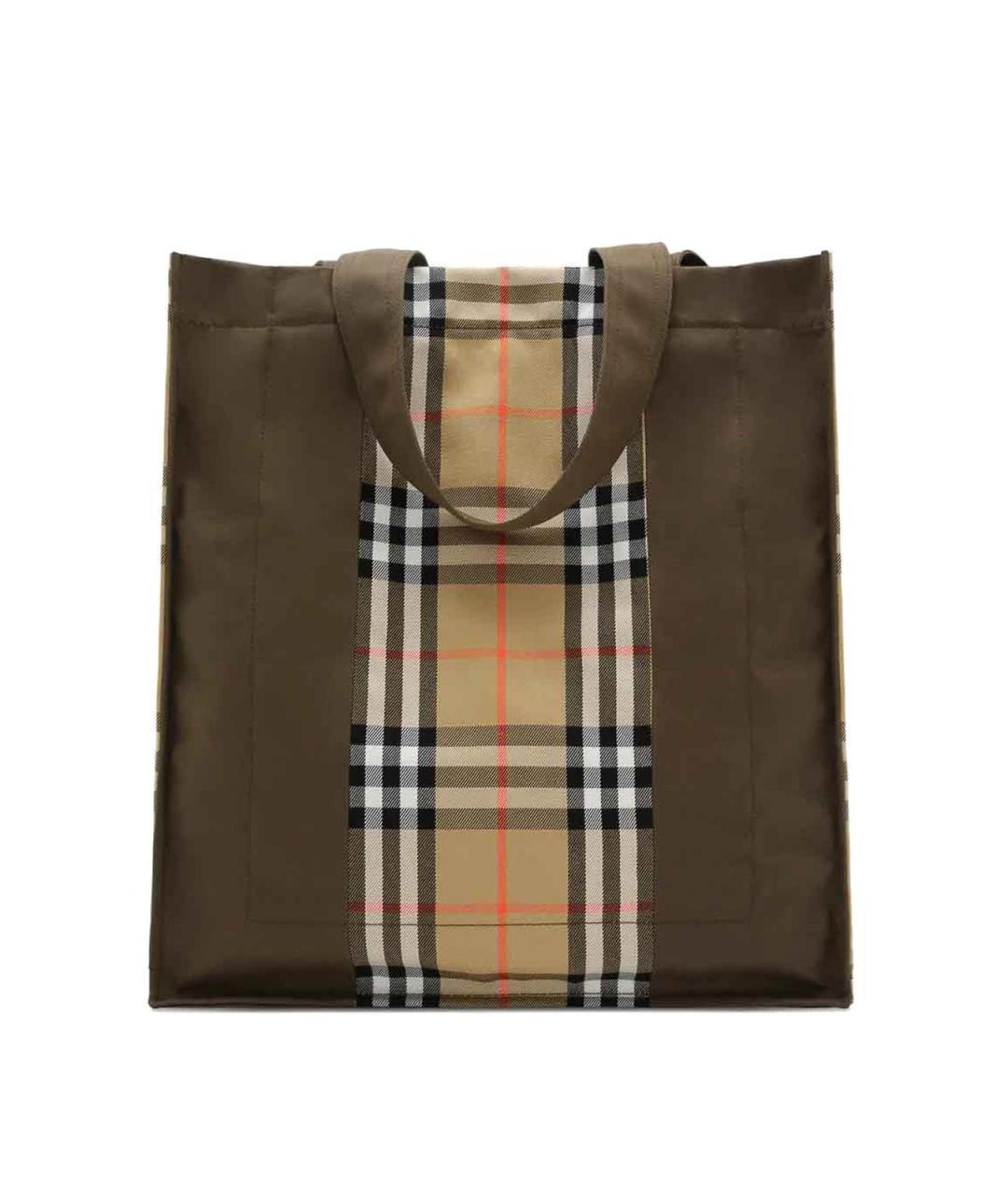 BURBERRY Бежевая синтетическая сумка тоут, фото 2