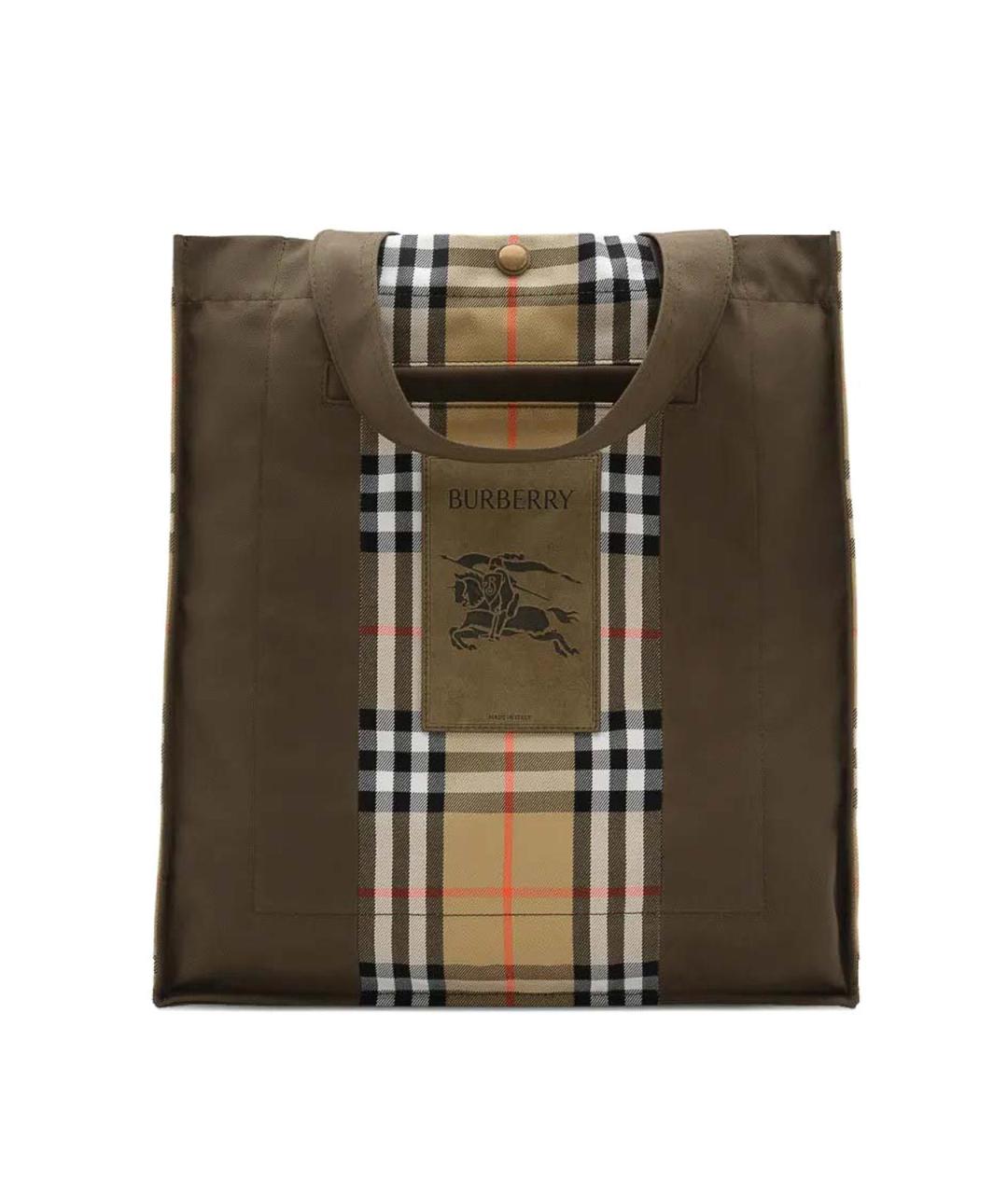 BURBERRY Бежевая синтетическая сумка тоут, фото 1
