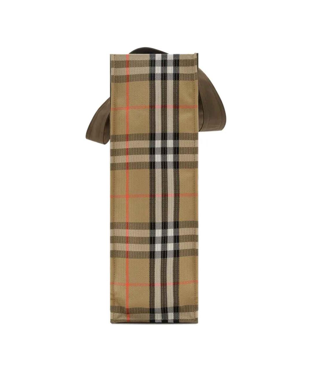 BURBERRY Бежевая синтетическая сумка тоут, фото 4