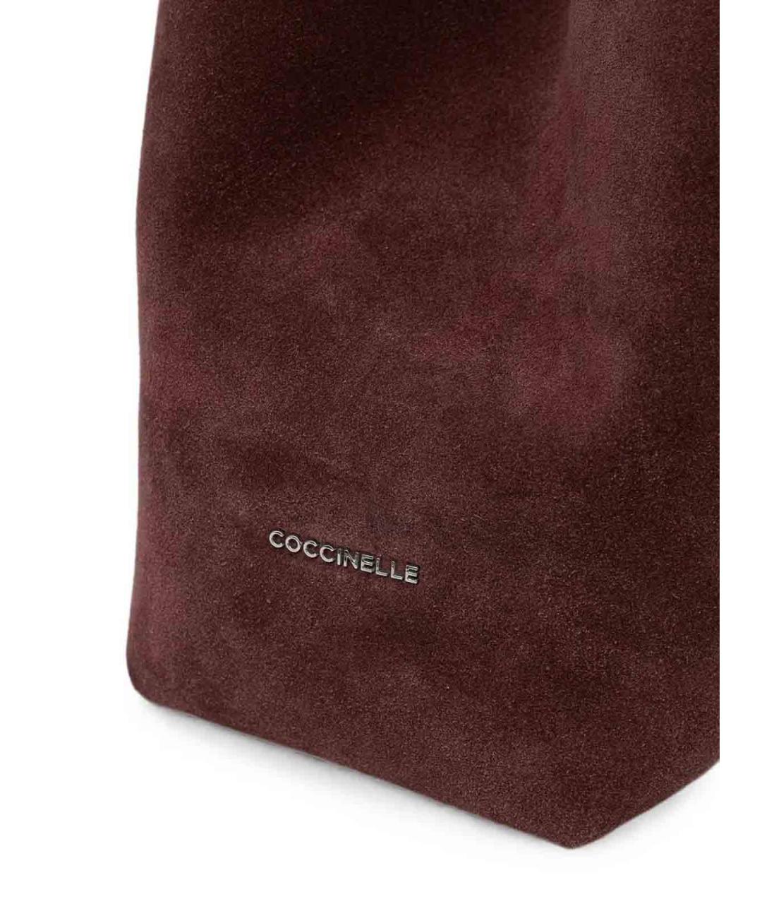 COCCINELLE Бордовая замшевая сумка с короткими ручками, фото 4