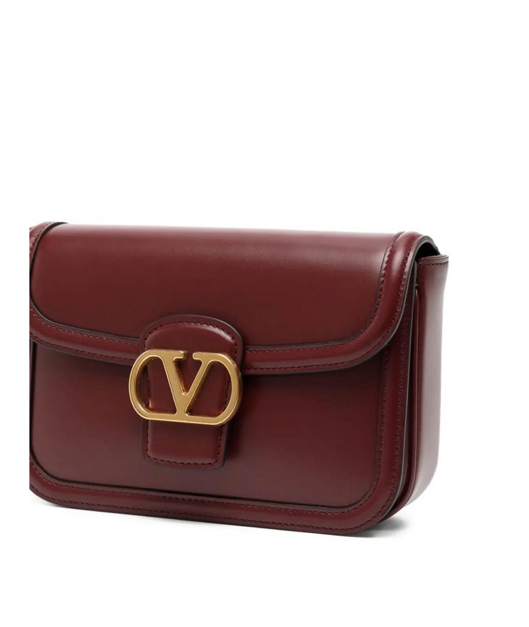 VALENTINO Бордовая кожаная поясная сумка, фото 3