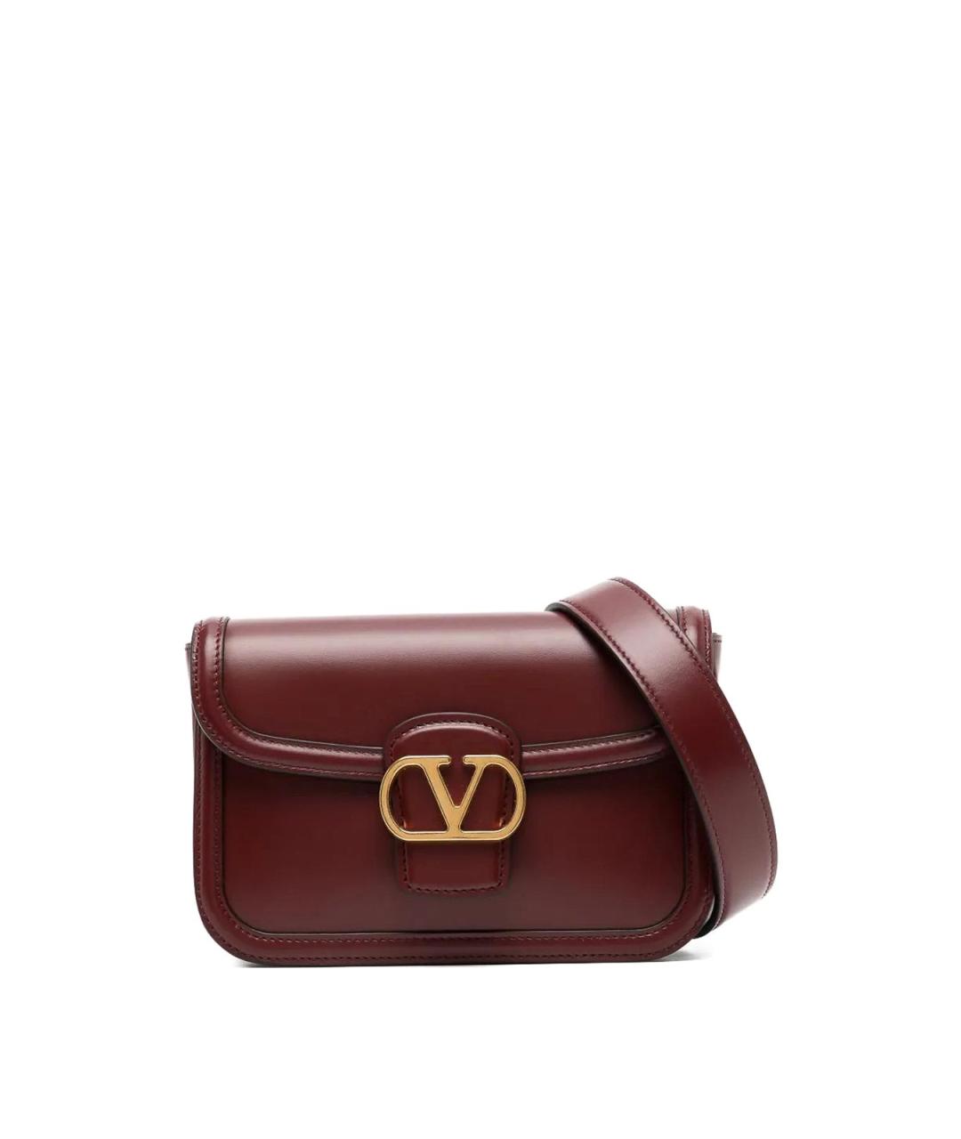 VALENTINO Бордовая кожаная поясная сумка, фото 1