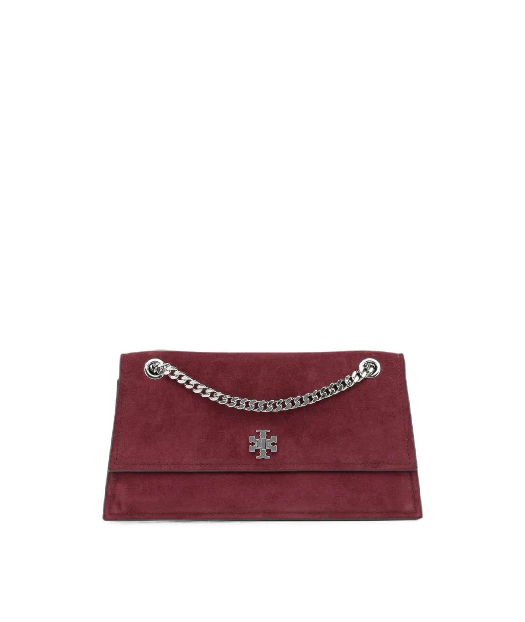 TORY BURCH Бордовая замшевая сумка с короткими ручками, фото 1