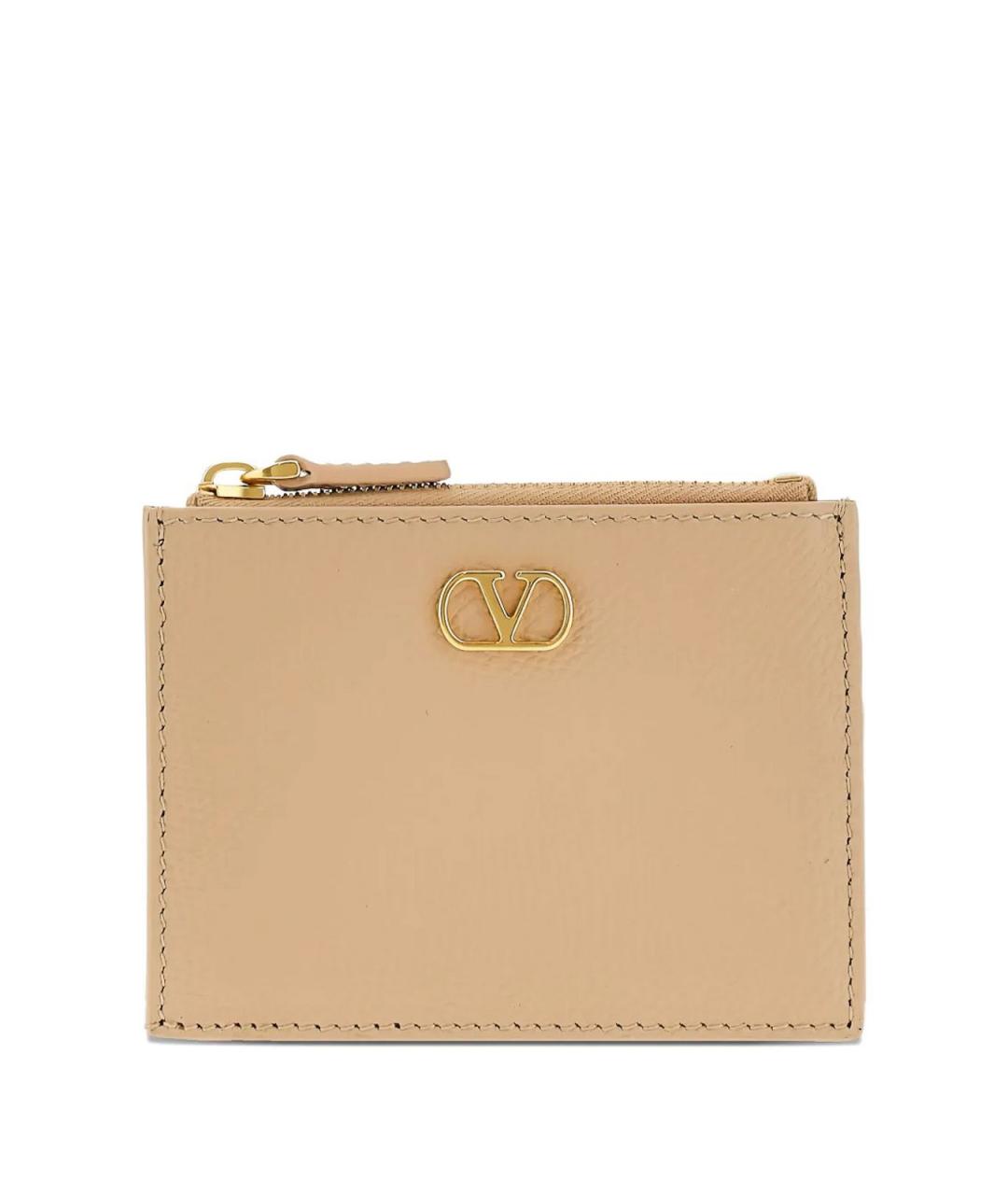 VALENTINO Розовый кожаный кошелек, фото 3