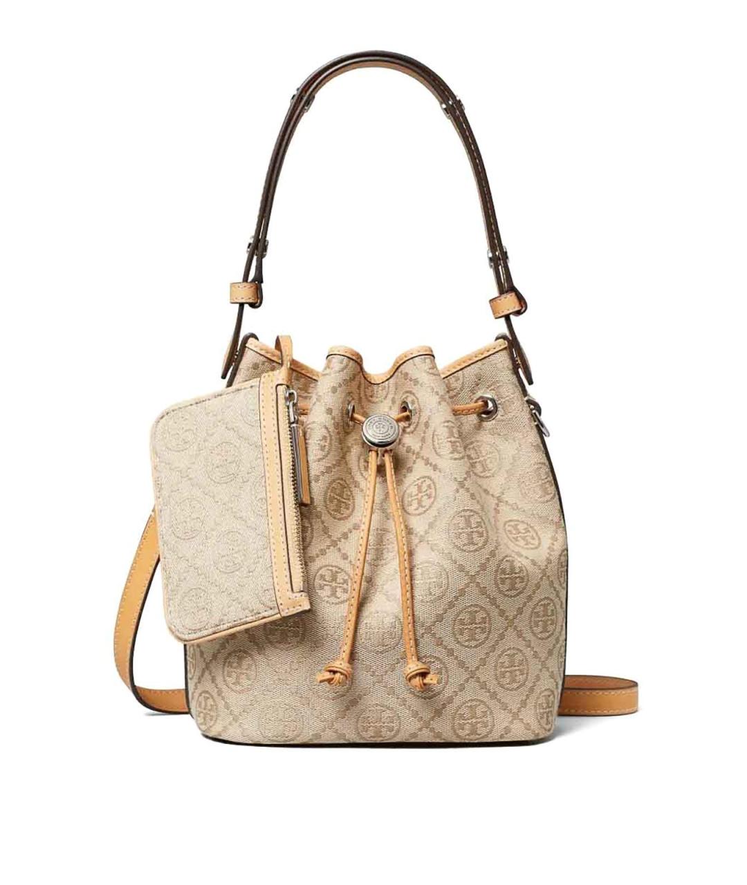 TORY BURCH Бежевая тканевая сумка через плечо, фото 1