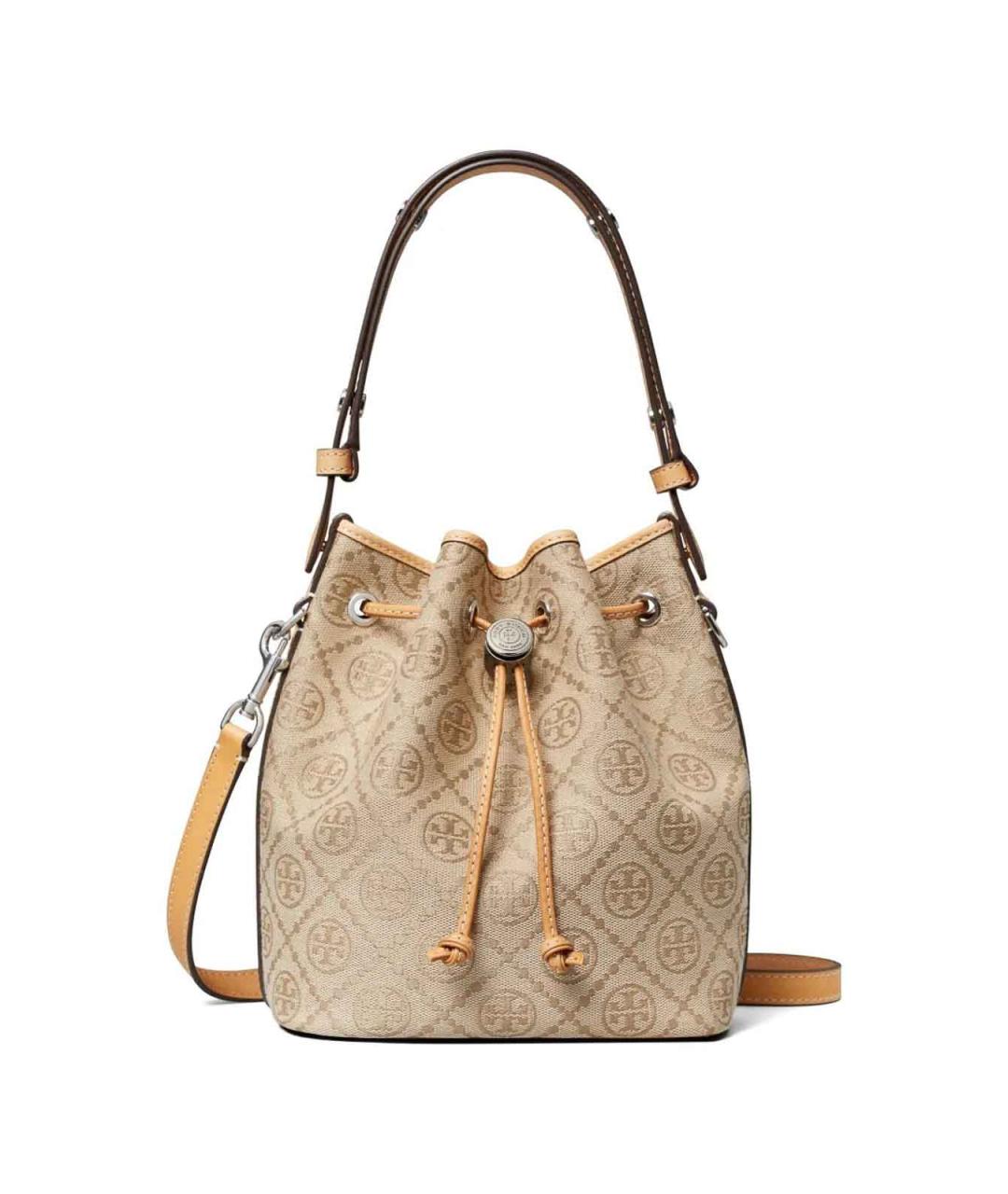 TORY BURCH Бежевая тканевая сумка через плечо, фото 3