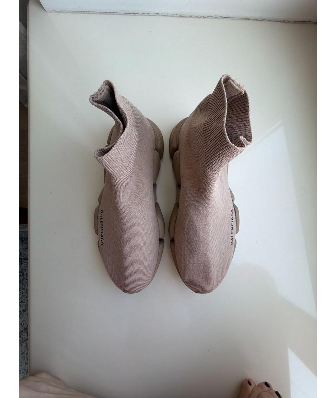 BALENCIAGA Бежевые текстильные кроссовки, фото 3