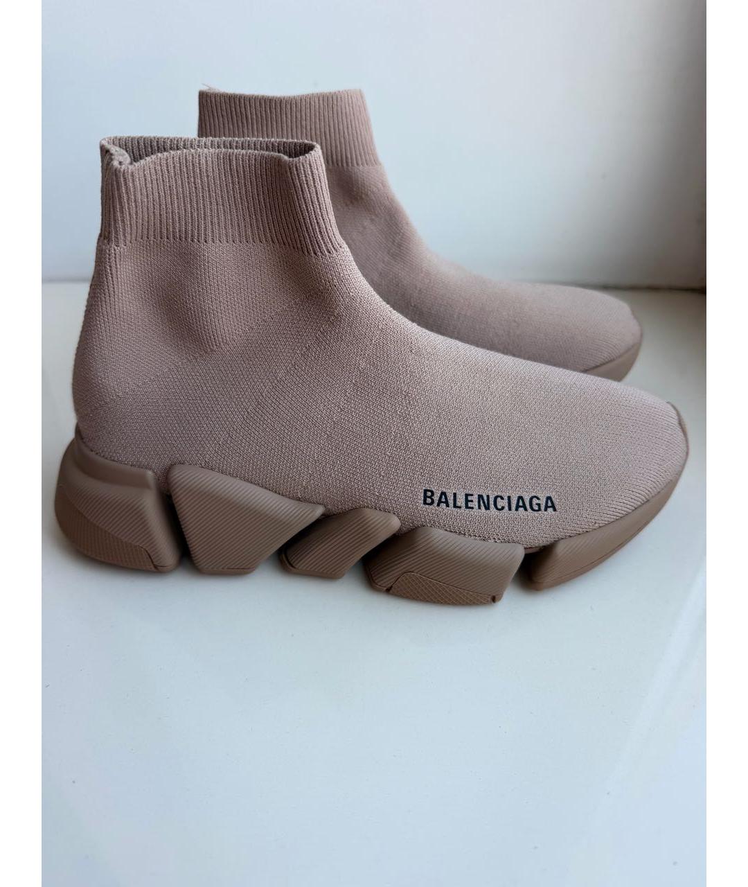 BALENCIAGA Бежевые текстильные кроссовки, фото 5