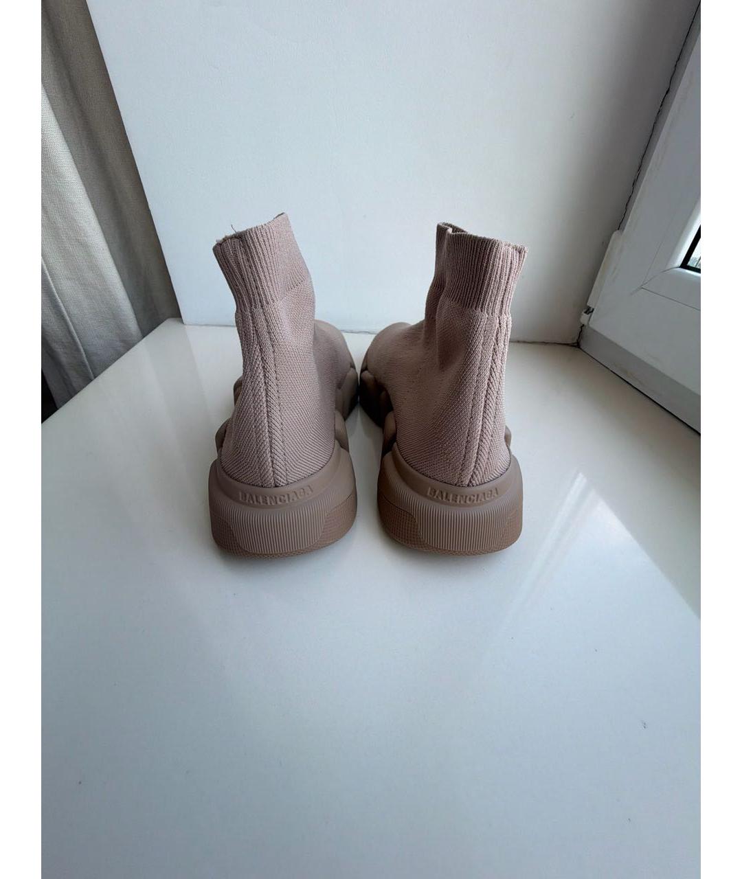 BALENCIAGA Бежевые текстильные кроссовки, фото 4