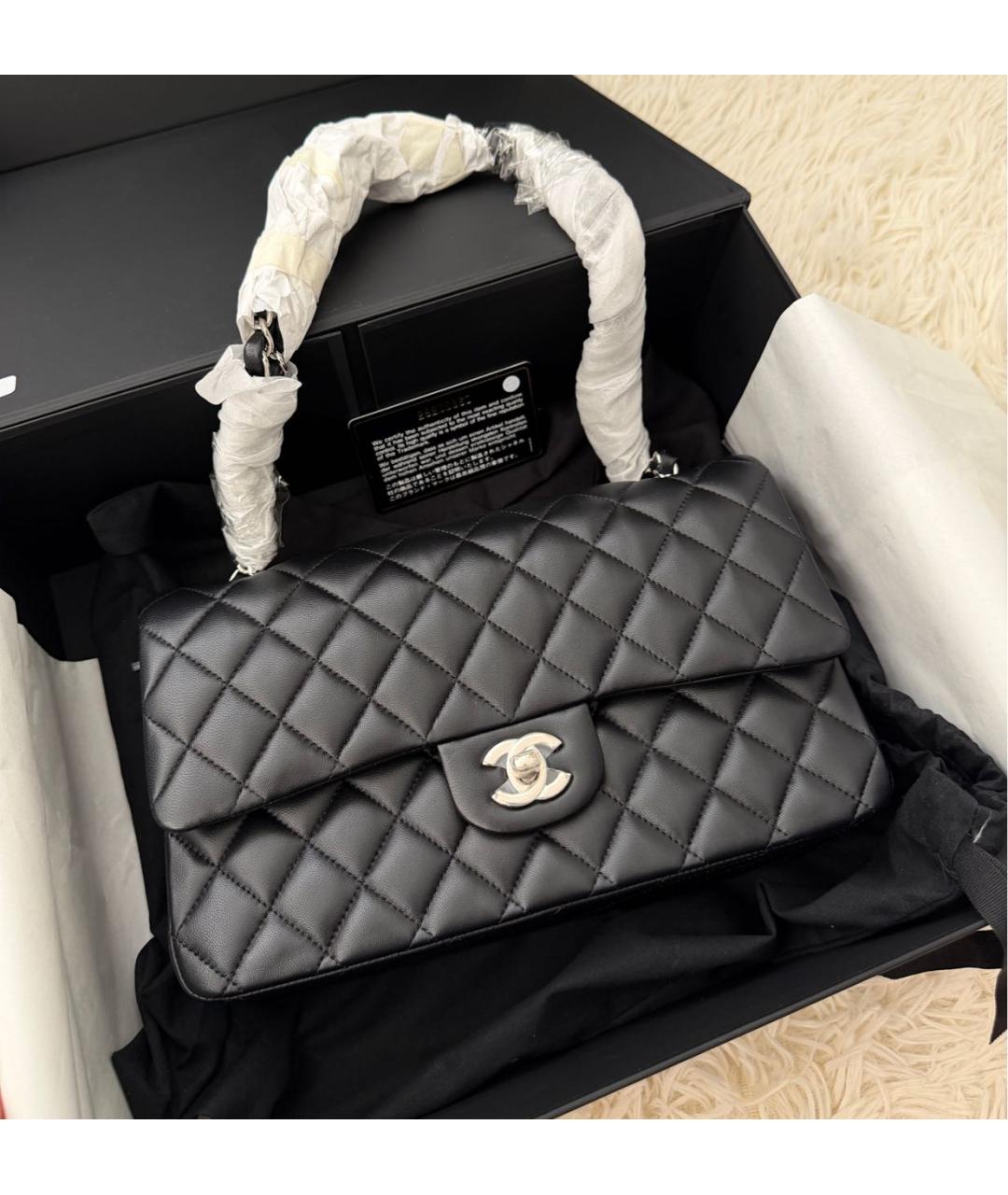 CHANEL Черная кожаная сумка тоут, фото 2