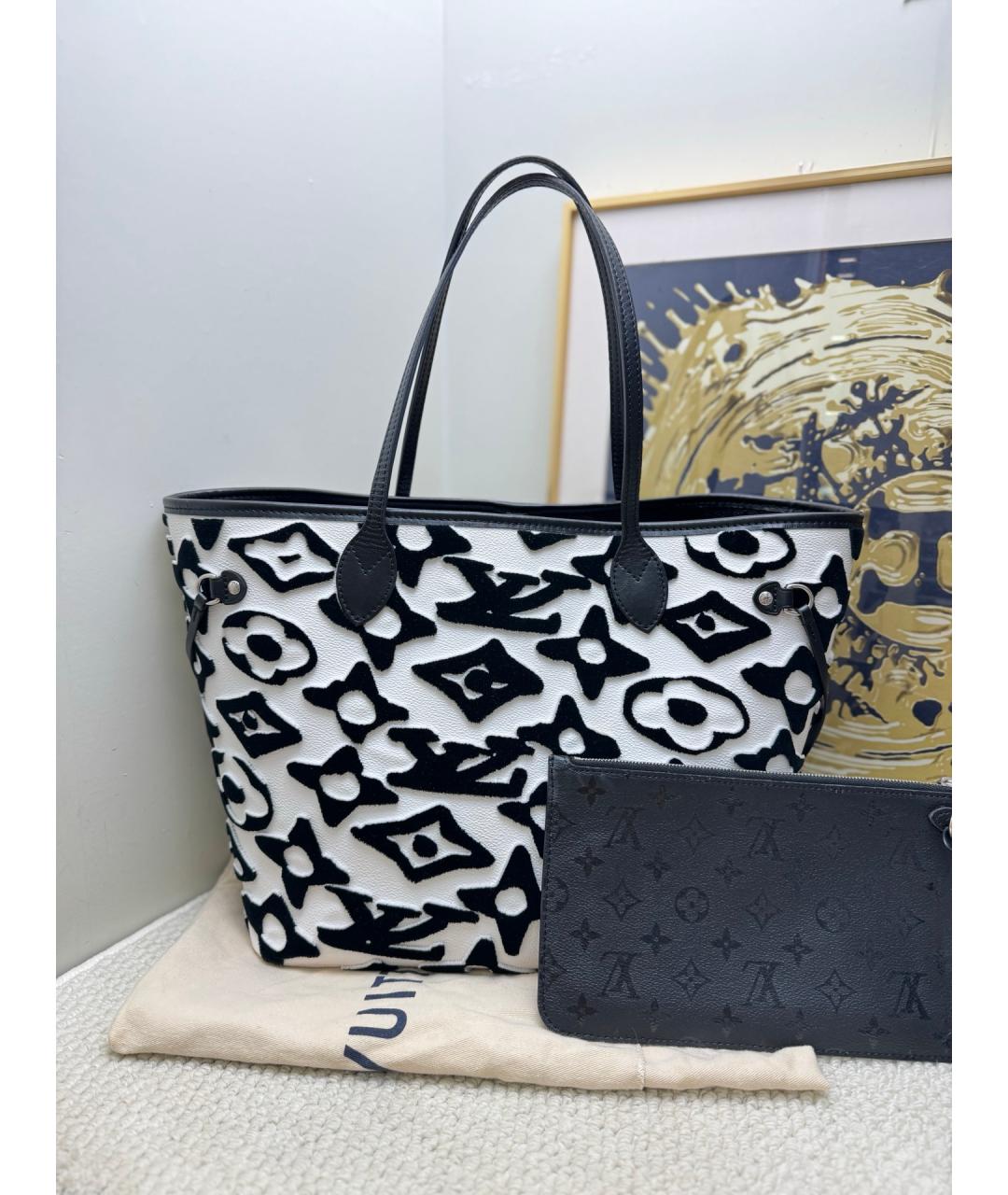 LOUIS VUITTON Белая кожаная сумка тоут, фото 2
