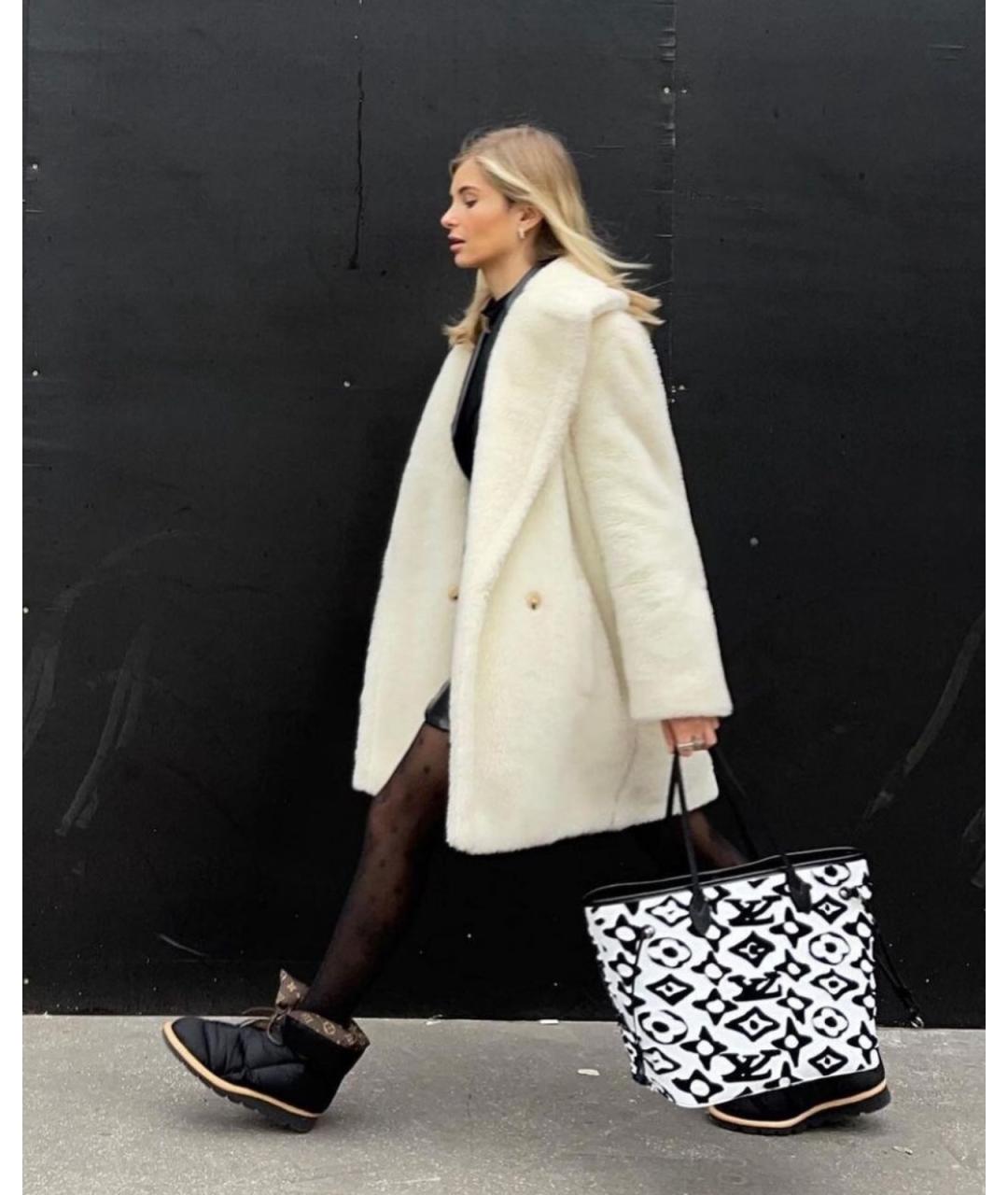 LOUIS VUITTON Белая кожаная сумка тоут, фото 3