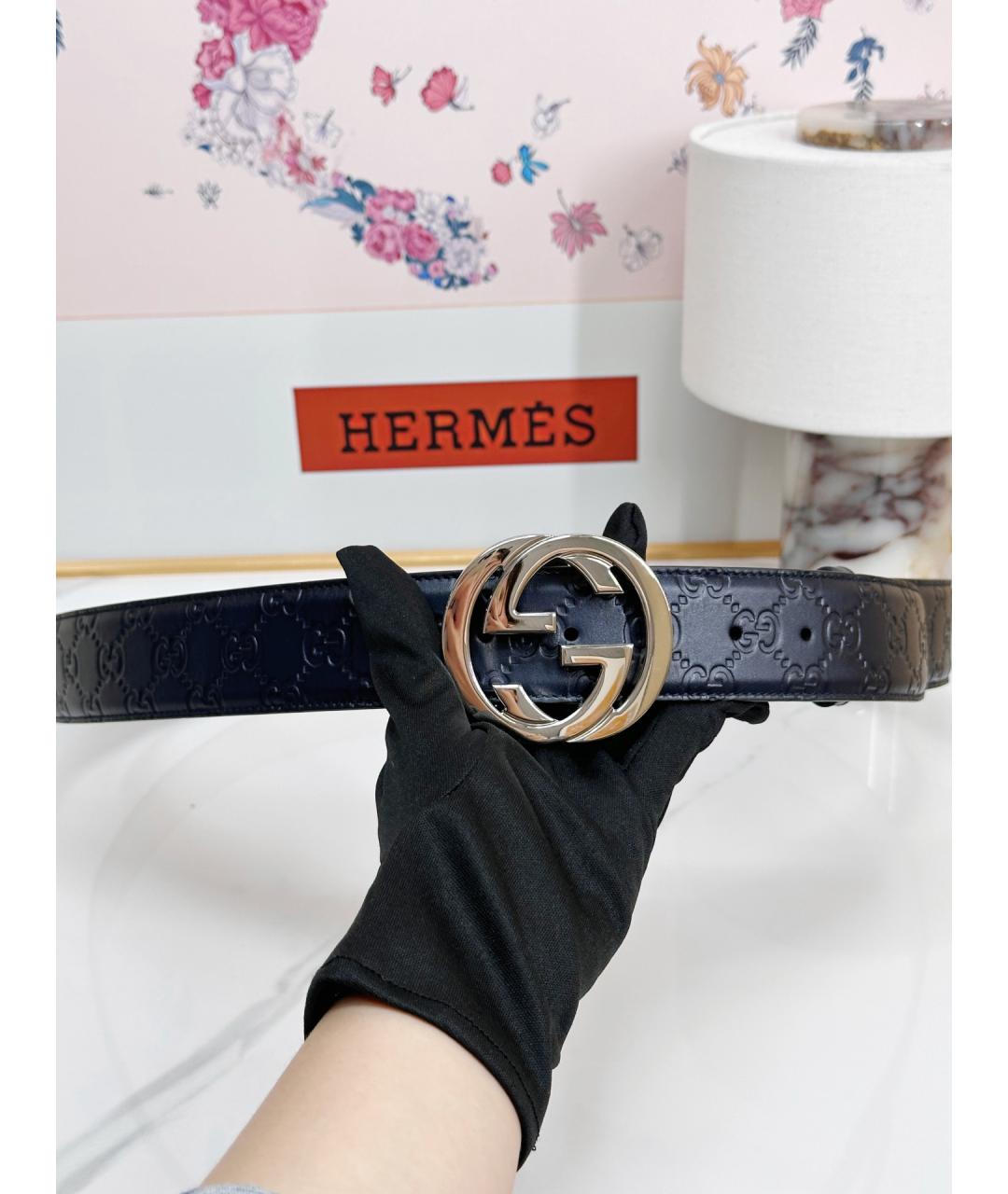 GUCCI Темно-синий ремень, фото 4