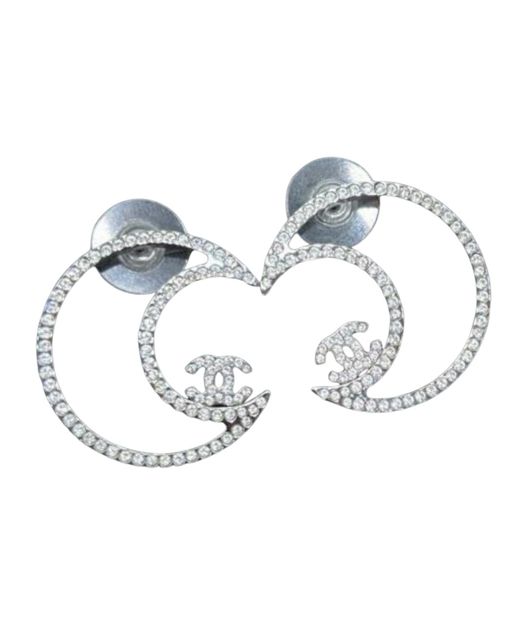 CHANEL Серебряные металлические серьги, фото 1