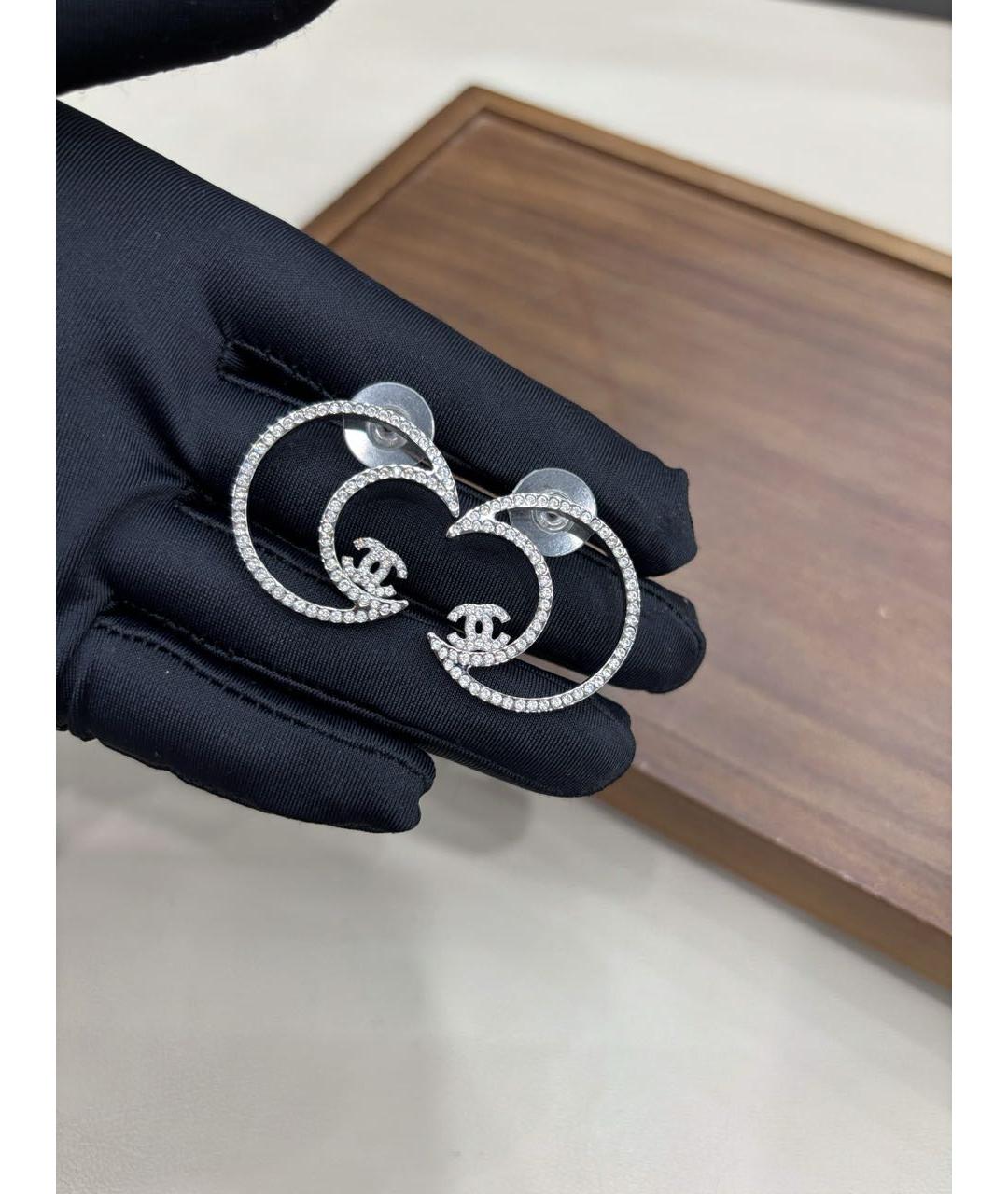 CHANEL Серебряные металлические серьги, фото 2