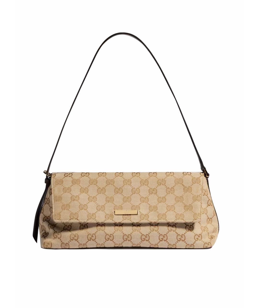 GUCCI Коричневая сумка через плечо из канвы, фото 1