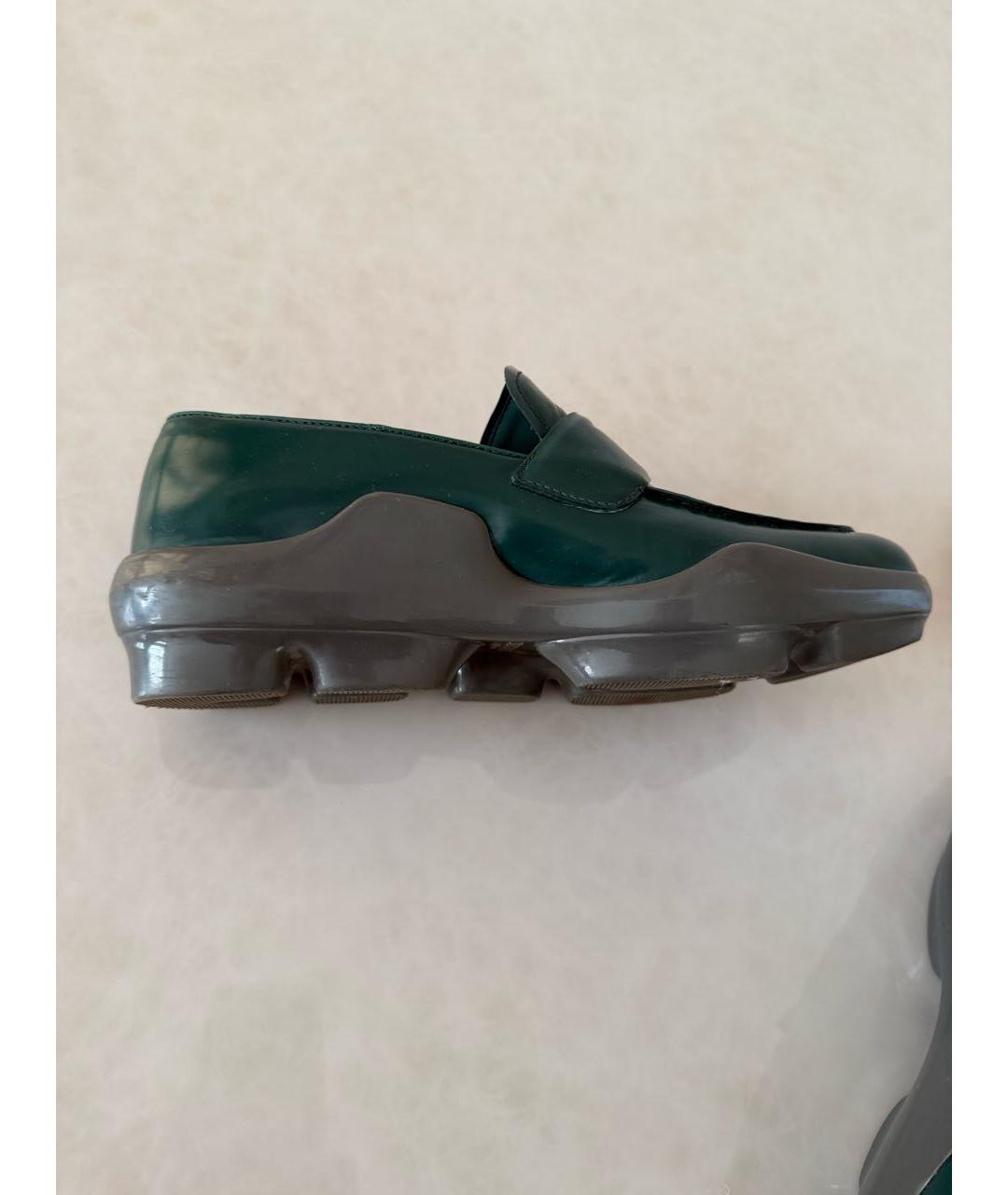 PRADA Зеленые кожаные лоферы, фото 4