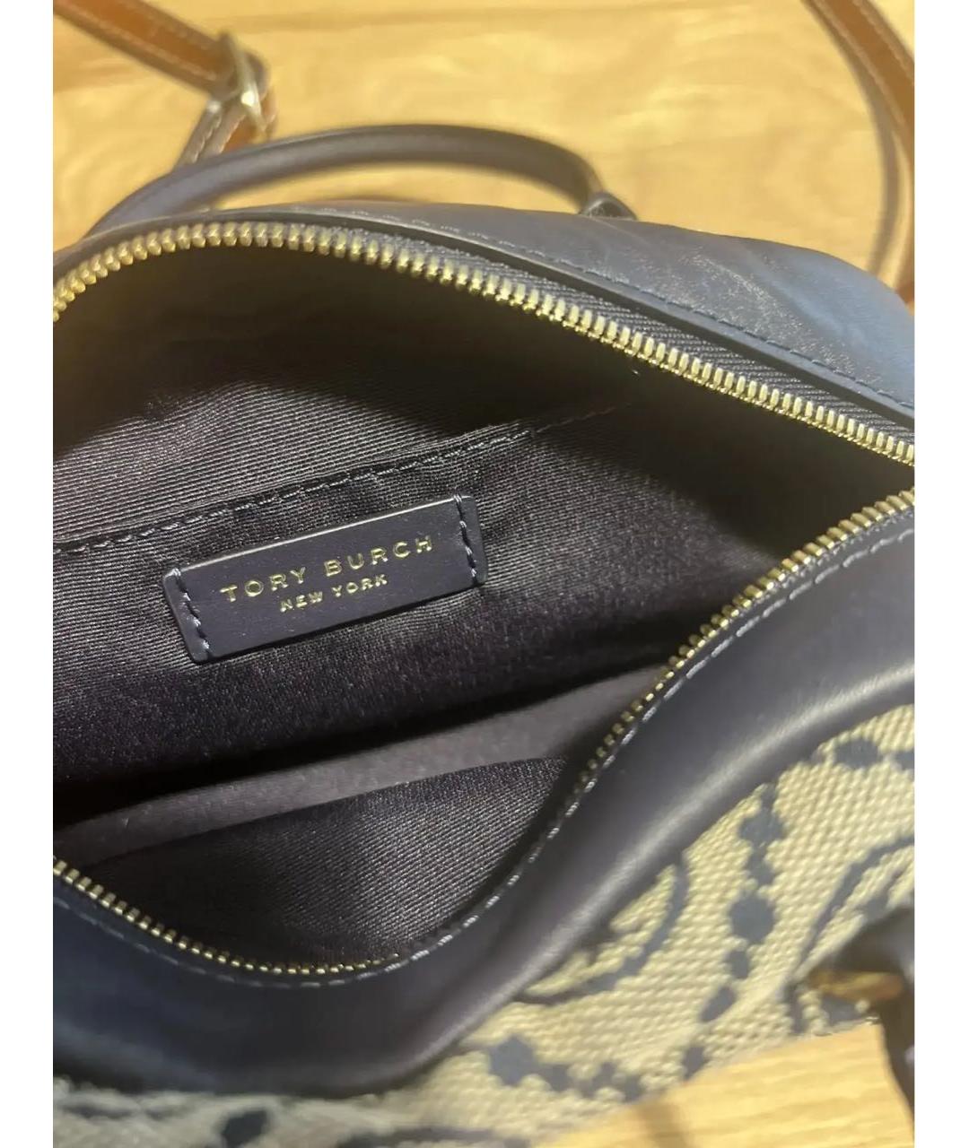 TORY BURCH Серая деним сумка с короткими ручками, фото 3