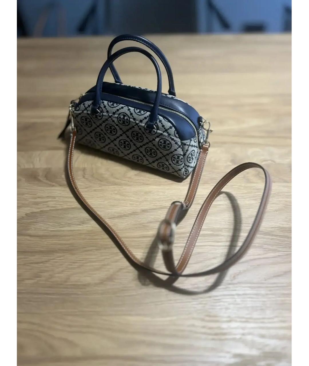 TORY BURCH Серая деним сумка с короткими ручками, фото 5