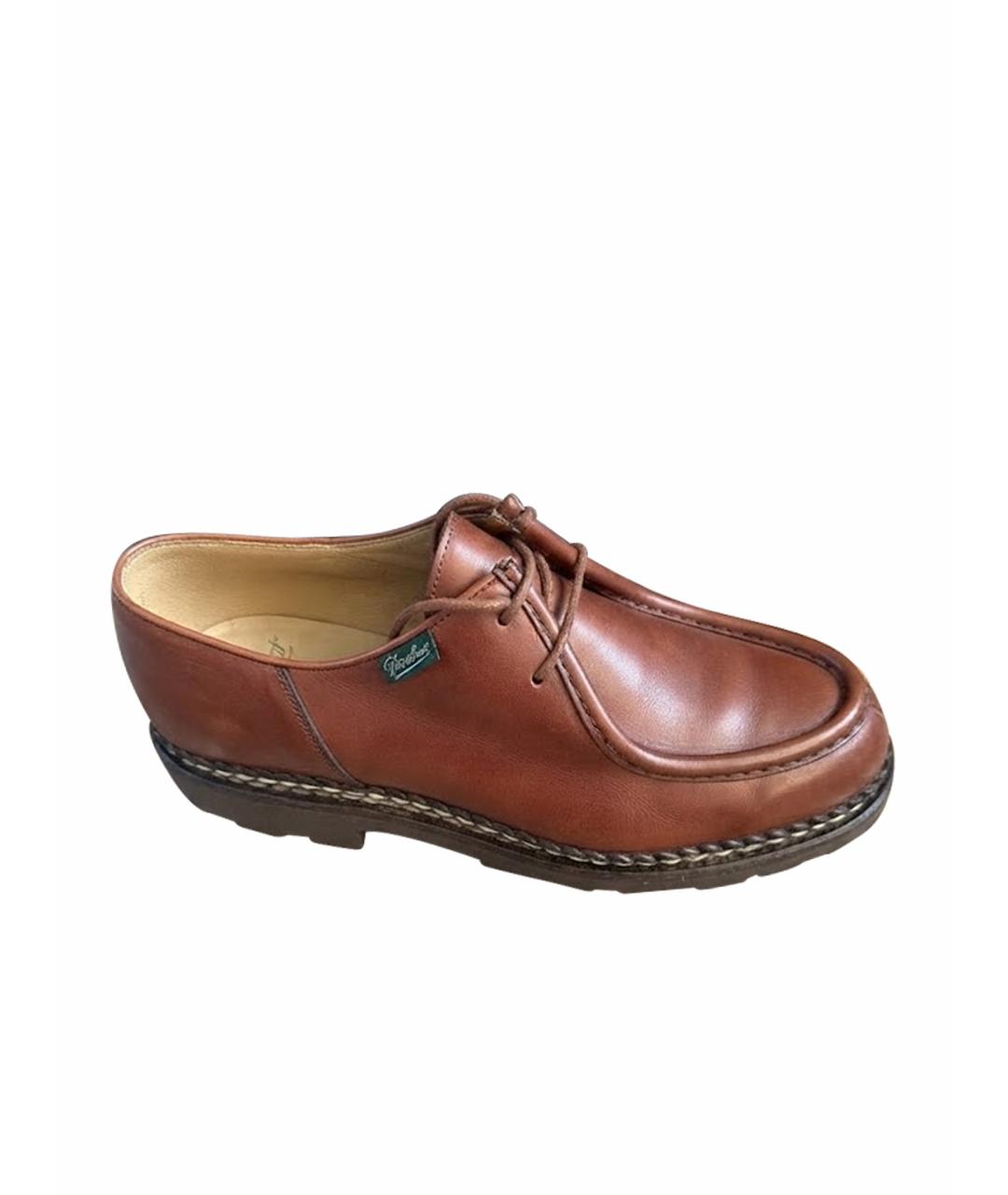 PARABOOT Коричневые кожаные низкие ботинки, фото 1