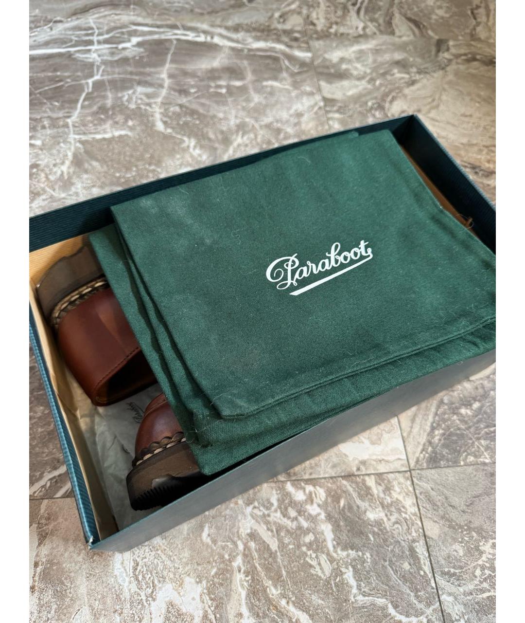 PARABOOT Коричневые кожаные низкие ботинки, фото 4